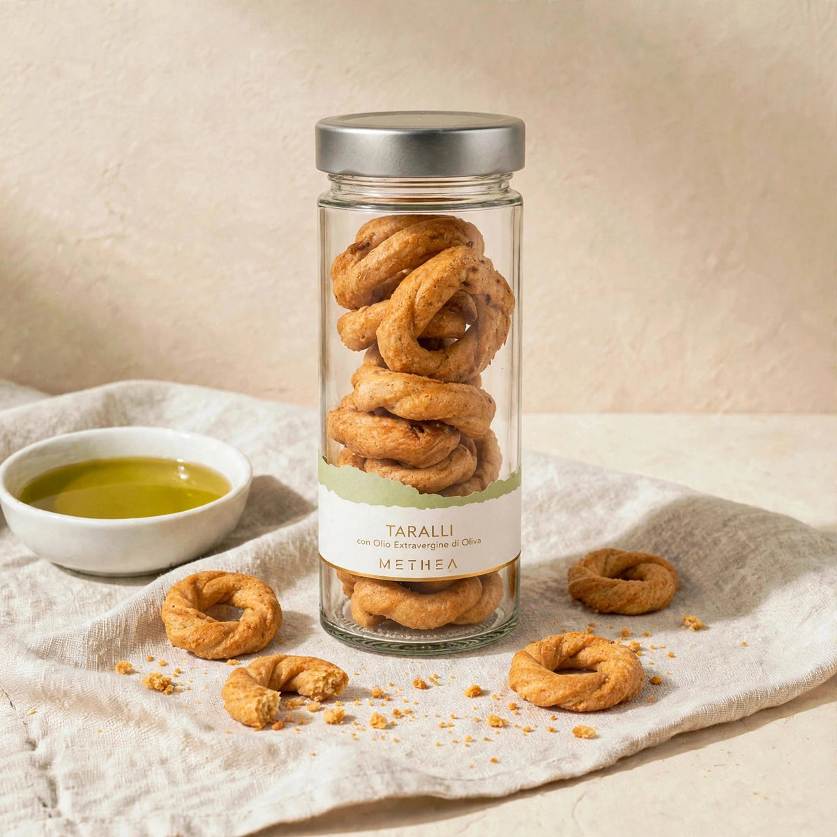 METHEA FOOD: TARALLI CON OLIO EVO METHEA - Scatola da 20 vasetti
